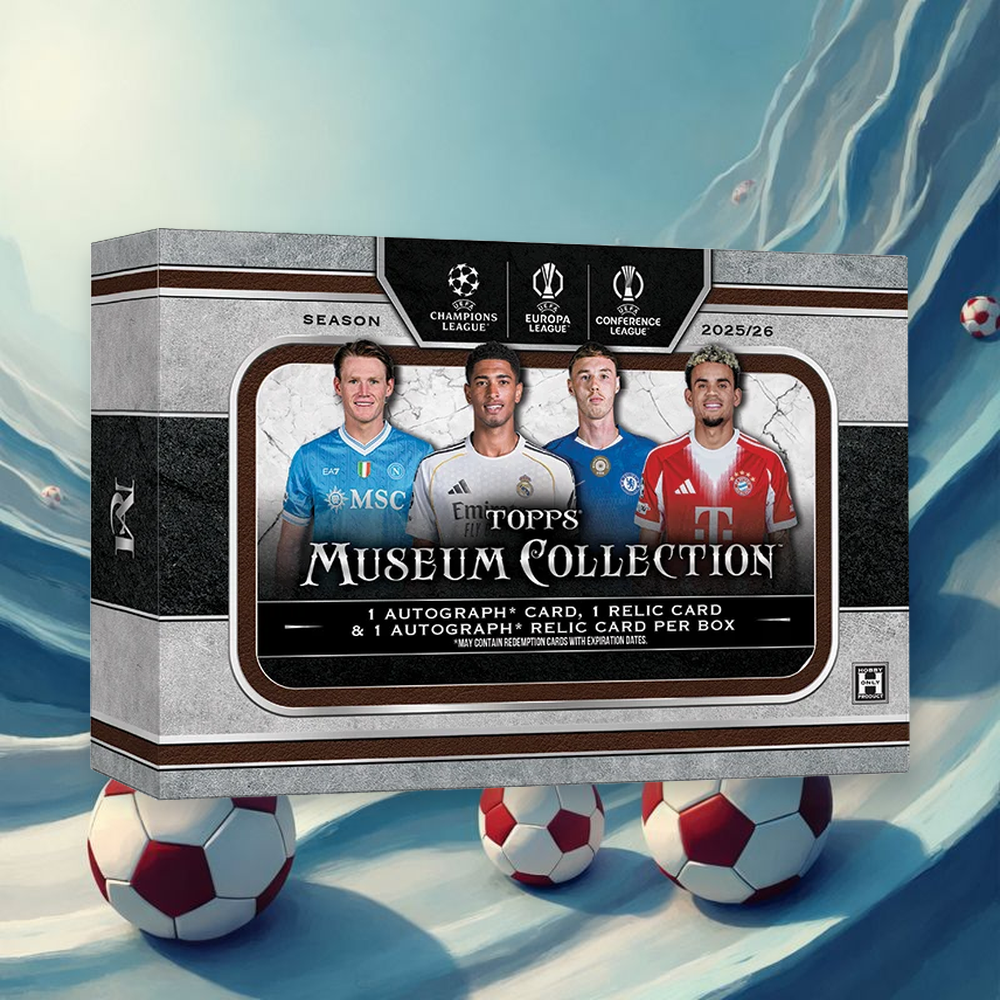 Topps Museum Collection UEFA 2025/26 hobby på CardSurfers soccer-bakgrund
